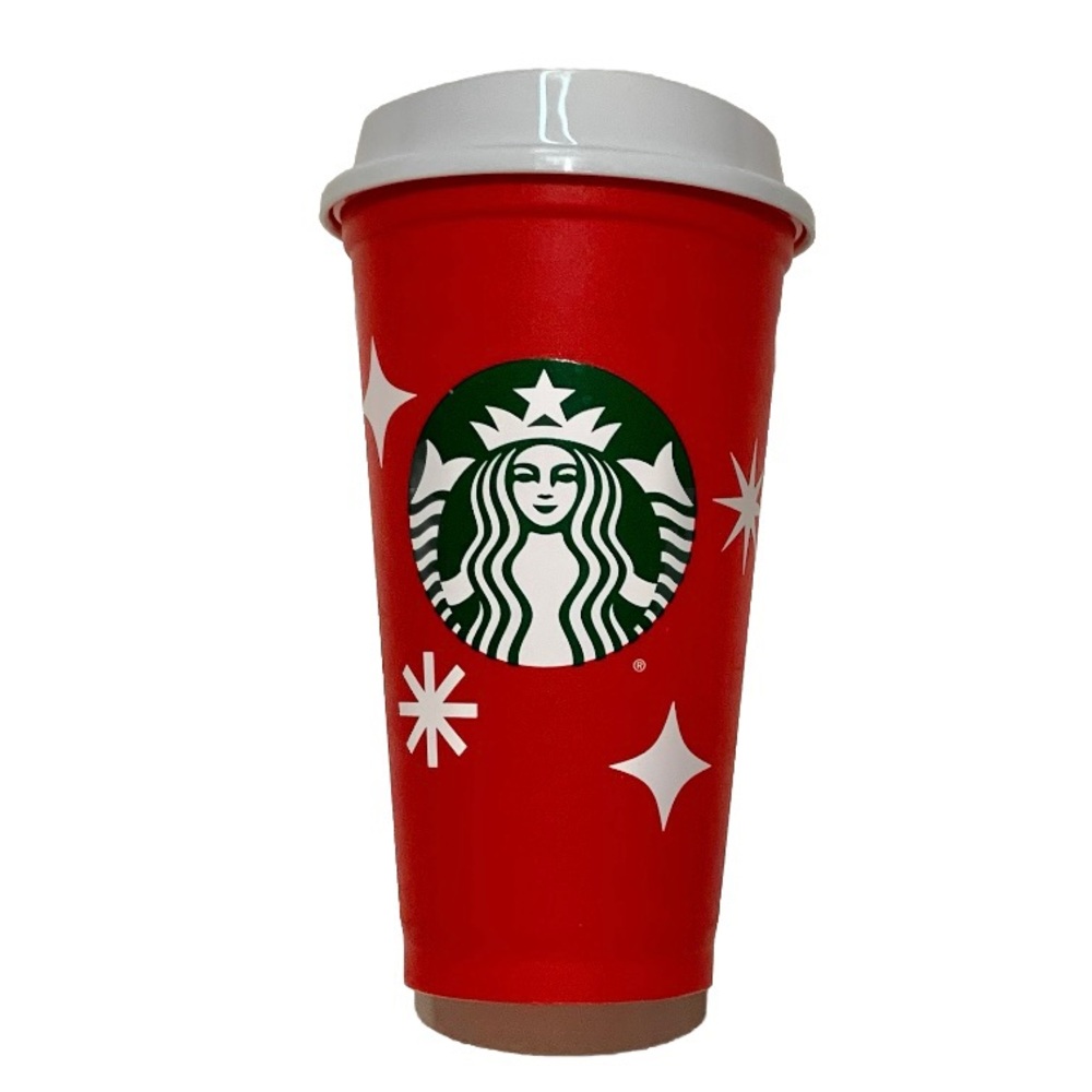 2013 Starbucks Red Reusable Holiday Plastic Coffee Cup Cheer 16 Fl Oz / 473 ml